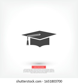 Graduation cap icon in trendy flat style isolated on background. Education symbol for your web design, logo, user interface. Vector illustration, EPS10.
