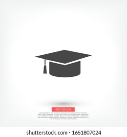 Graduation cap icon in trendy flat style isolated on background. Education symbol for your web design, logo, user interface. Vector illustration, EPS10.