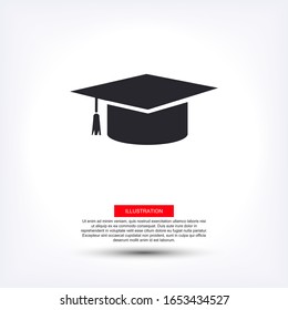 Graduation cap icon in trendy flat style isolated on background. Education symbol for your web design, logo, user interface. Vector illustration, EPS10.