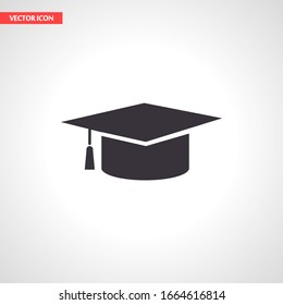 Graduation cap icon in trendy flat style isolated on background. Education symbol for your web design, logo, user interface. Vector illustration, EPS10.