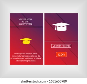 Graduation cap icon in trendy flat style isolated on background. Education symbol for your web design, logo, user interface. Vector illustration, EPS10.