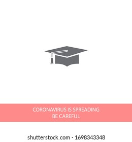 Graduation cap icon in trendy flat style isolated on background. Education symbol for your web design, logo, user interface. Vector illustration, EPS10.