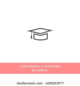 Graduation cap icon in trendy flat style isolated on background. Education symbol for your web design, logo, user interface. Vector illustration, EPS10.