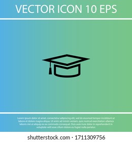 Graduation cap icon in trendy flat style isolated on background. Education symbol for your web design, logo, user interface. Vector illustration, EPS10.