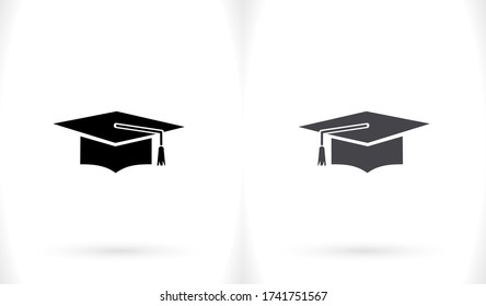 Graduation cap icon in trendy flat style isolated on background. Education symbol for your web design, logo, user interface. Vector illustration, EPS10.
