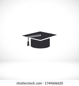 Graduation cap icon in trendy flat style isolated on background. Education symbol for your web design, logo, user interface. Vector illustration, EPS10.