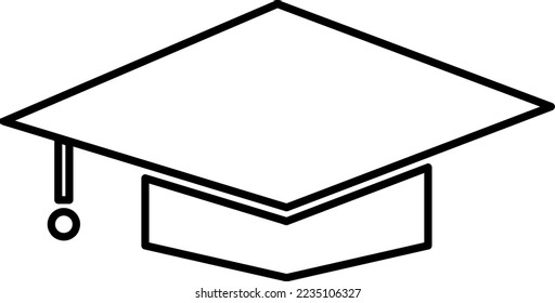 Graduation cap Icon in trendy flat style isolated on white background. Education symbol for your web site design