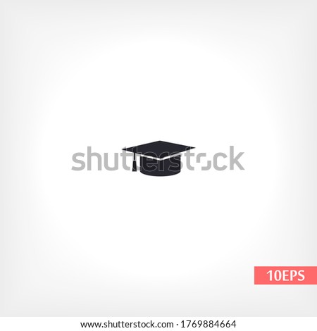 Graduation cap icon in trendy flat style isolated on background. Education symbol for your web design, logo, user interface. Vector illustration, EPS10.