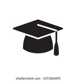 Graduation cap icon in trendy glyph style design. Vector graphic illustration. Graduation cap icon for website design, logo, app, and ui. Vector file. EPS 10.