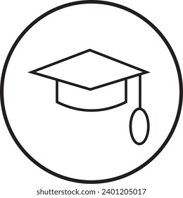 graduation cap icon, university or college graduation hat logo, student graduation cap diploma, vector illustration
