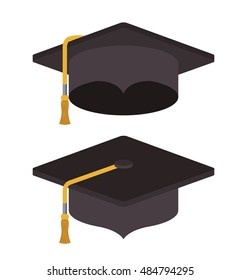 Graduation cap icon. University school and education theme. Isolated design. Vector illustration