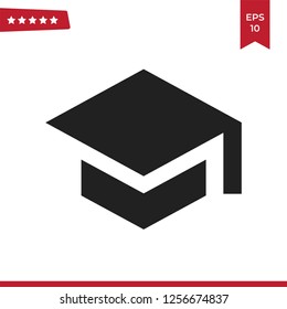 Graduation cap icon vector