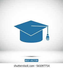 graduation cap icon, vector best flat icon EPS 10