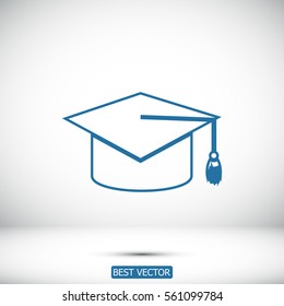 graduation cap icon, vector best flat icon EPS 10