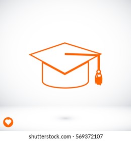 graduation cap icon, vector best flat icon EPS 10