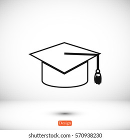 graduation cap icon, vector best flat icon EPS 10