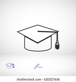 graduation cap icon, vector best flat icon EPS 10