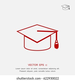 graduation cap icon, vector best flat icon EPS 10