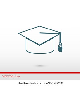 graduation cap icon, vector best flat icon EPS 10