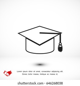 graduation cap icon, vector best flat icon EPS 10