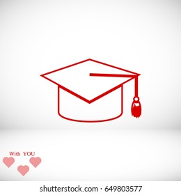 graduation cap icon, vector best flat icon EPS 10