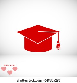 graduation cap icon, vector best flat icon EPS 10