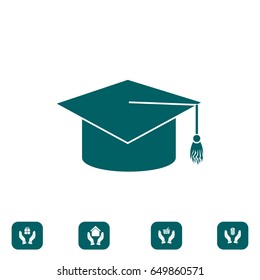 graduation cap icon, vector best flat icon EPS 10
