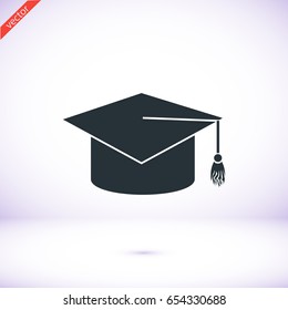 graduation cap icon, vector best flat icon EPS 10