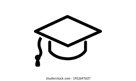 Icono de tapón de graduación. Ilustración aislada de vectores