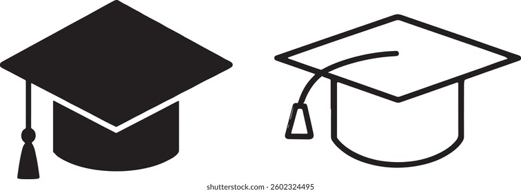 Graduation cap icon. Vector graduation cap icon is created of gears, wrenches and other mechanics items. Concept of industrial service.
