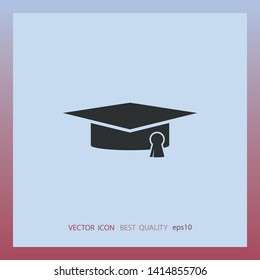 Graduation cap icon, vector design element