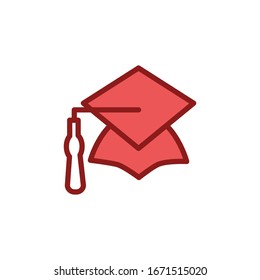 Graduation cap icon vector design template
