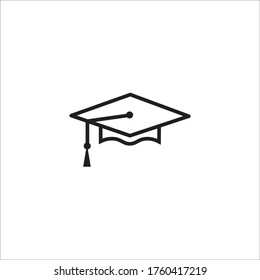 Plantilla de diseño vectorial del icono de la tapa de graduación