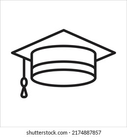 plantilla de diseño vectorial del icono de la tapa de graduación