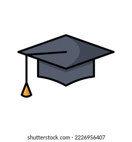 graduation cap icon vector design template in white background