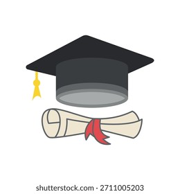 Plantilla de diseño de Vector de icono de tapa de graduación