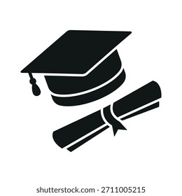 Modelo de design de vetor de ícone de tampa de graduação