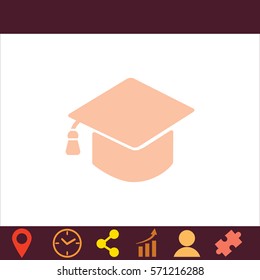 Graduation cap  icon. Vector design. 