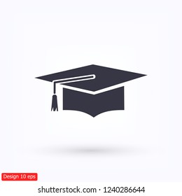 Graduation cap icon. Vector  Eps 10 