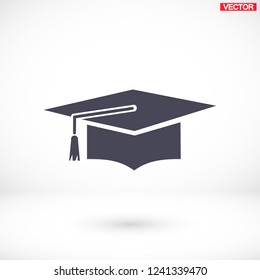 Graduation cap icon. Vector  Eps 10 