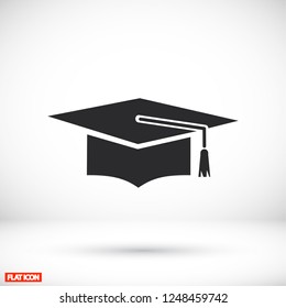 Graduation cap icon. Vector  Eps 10 