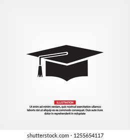 Graduation cap icon. Vector  Eps 10 