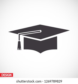 Graduation cap icon. Vector  Eps 10 