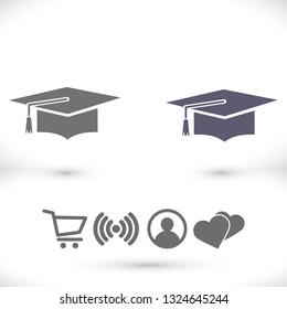 Graduation cap icon. Vector  Eps 10 