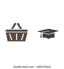 Graduation cap icon. Vector  Eps 10 . Lorem Ipsum Flat Design 