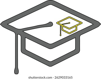 Icono de tapa de graduación Vector eps completo editable