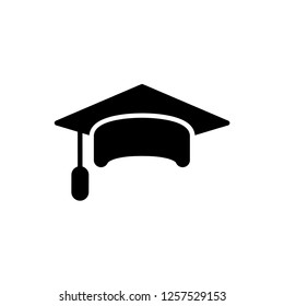 Graduation Cap Icon Vector. Graduated from College Symbol Illustration Logo Template. EPS 10.