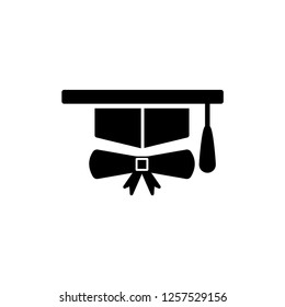 Graduation Cap Icon Vector. Graduated from College Symbol Illustration Logo Template. EPS 10.