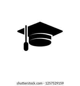 Graduation Cap Icon Vector Graduated College Stock Vector (Royalty Free ...