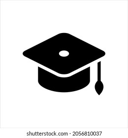 Graduation cap icon vector graphic illustration